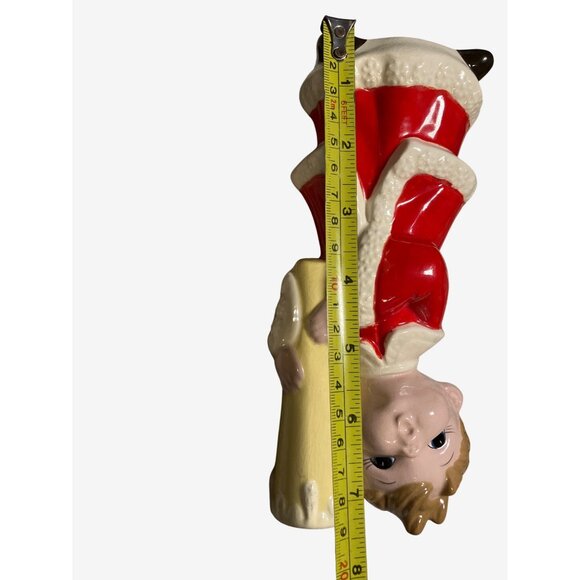 Christmas Ceramic Candle Holder Set of Two Children Caroler Figures - Picture 10 of 14